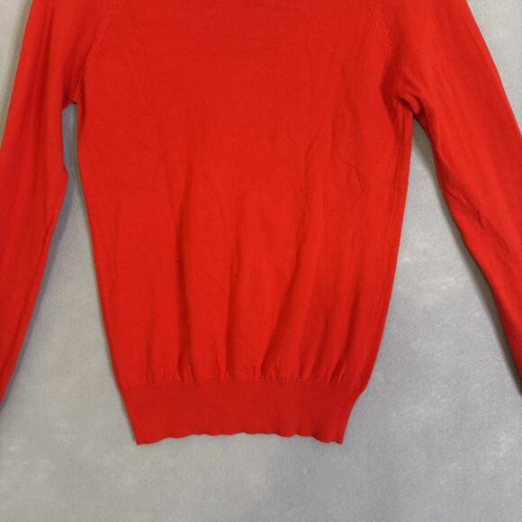 Zara Sweater Women Sz XL Red V-Neck Lightweight Casual Festive Christmas Holiday - Picture 9 of 13